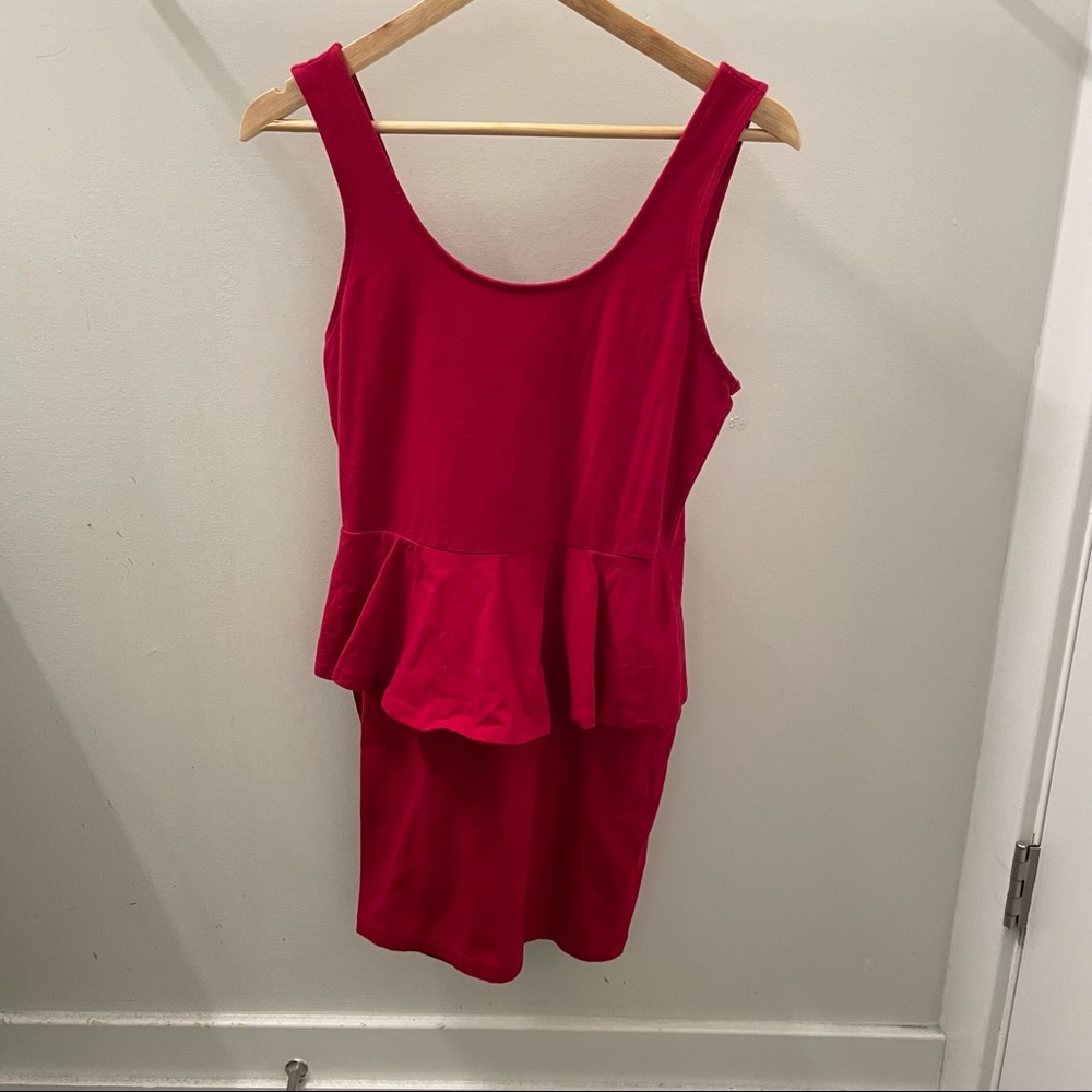 Cotton peplum bodycon dress